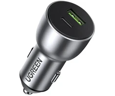 Ugreen CD213 60980 automobilinis įkroviklis | 36W | PD, QC | USB-A, USB-C | pilkas