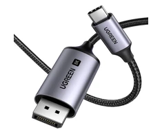 Ugreen CM556 kabelis su USB-C ir DisplayPort 8K jungtimis, 2 m ilgio - pilkos spalvos