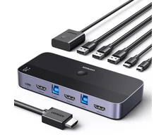 Ugreen CM664 HDMI switch 2in1 KVM switch - juodos spalvos