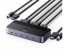 Ugreen CM664 HDMI switch 2in1 KVM switch - juodos spalvos
