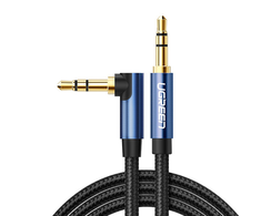 Ugreen audio kabelis AUX angled minijack 3.5 mm 2m mėlynas (AV112)