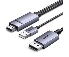 Ugreen HD169 HDMI į DisplayPort kryptinis kabelis, 4K@60Hz, 2m - pilkos spalvos