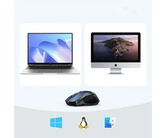 Ugreen MU006 belaidė optinė pelė USB 2.4GHz / Bluetooth 5.0 4000 DPI - mėlynos spalvos