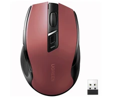 Ugreen MU006 belaidė optinė pelė USB 2.4GHz / Bluetooth 5.0 4000 DPI - raudonos spalvos