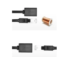 UGREEN Cat 6 FTP Ethernet RJ45 prailginimo lizdai vyrams ir moterims su ekranuojančiais 2 m juodais