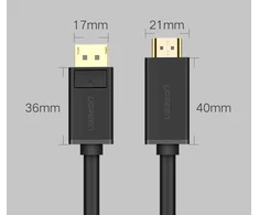 Kabelis Ugreen DP101 DisplayPort to HDMI 2.0m juodas