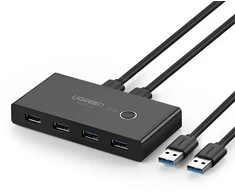 UGREEN US216 KVM perjungiklis USB-A į 4x USB 3.0 | juodas