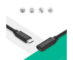 UGREEN USB Type C 3.1 kabelio prailginimas 0.5m - Juodas