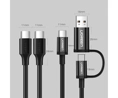 UGREEN paauksuotas USB-C kabelis 1.5m