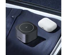 Ugreen W526 3in1 MagSafe / Qi indukcinis telefono / ausinių įkroviklis su USB-C prievadu - juodos spalvos