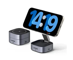 Ugreen W526 3in1 MagSafe / Qi indukcinis telefono / ausinių įkroviklis su USB-C prievadu - juodos spalvos