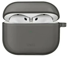 UNIQ dėklas Glase AirPods 4 glossy smoke