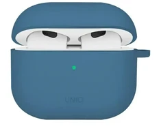 UNIQ dėklas Nexo AirPods 4 + Ear Hooks Silicone pacific mėlynas