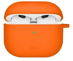 UNIQ dėklas Nexo AirPods 4 + Ear Hooks Silicone volt oranžinis