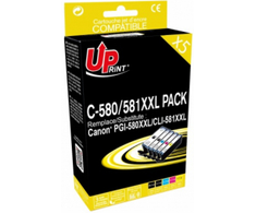„UPrint Canon PG580XXL CLI-581XXL“ 5 vnt. 2 rašalo kasetės (žydros, mėlynos, geltonos)
