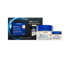 Uriage Age Absolu Day &amp; Night Duo Day Kreminis rinkinys moterims (Age Absolu Redensifying Rosy Kreminis 50 ml + Age Absolu Redensifying Sleeping Mask 15 ml)