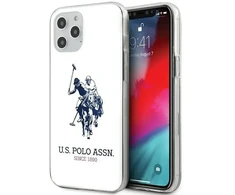 Dėklas „Us Polo Assn“ „US Polo“ USHCP12MTPUHRWH iPhone 12/12 Pro 6.1" baltas blizgus didelis logotipas