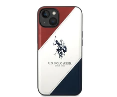 Us Polo Assn US Polo USHCP14MPSO3 Apple iPhone 14 Plus 6.7" dėklas telefonui baltos spalvos Tricolor Embossed