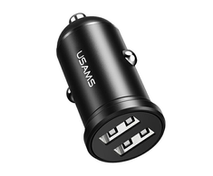 USAMS automobilinis įkroviklis 2xUSB 2,4A Minijuodos spalvos CC114TC01 (US-CC114)