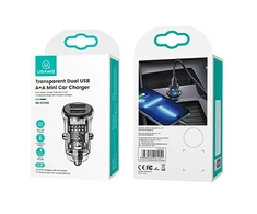 USAMS automobilinis įkroviklis C31 3A 2xUSB-A Fast Charge juodas CC162CC01 (US-CC162)