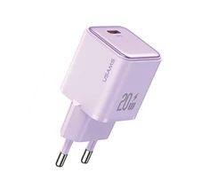 USAMS Tinklo įkroviklis 1xUSB-C PD20W (only head) PD3.0 Fast Charging violetinės spalvos X-ron Series CC183TC03 (US-CC183)