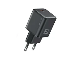 USAMS Tinklo įkroviklis 1xUSB-C PD30W 3A (only head) PD3.0 Fast Charging juodos spalvos X-ron Series CC186TC01 (US-CC186)