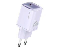 USAMS Laidinis įkroviklis CC248 20W GaN USB-C Fast Charging HC Series violetinės spalvos CC248TC03