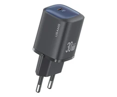 USAMS Laidinis įkroviklis CC251 30W GaN USB-C Fast Charging HC Series juodos spalvos CC251TC01