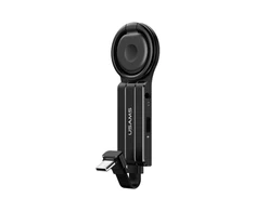 USAMS Adapteris AU11 2in1 USB-C - 3,5mm+USB-C + ring holder juodos spalvos SJ359TC01 (US-SJ359)