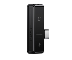 USB adapteris Usams AU12 USB-C - 3.5 mm lizdas + USB-C Juodas (66867-uniw)