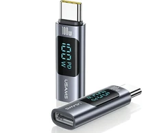 Adapteris USB-C - USB-C Digital Ekranas 100W USAMS AU18 SJ682TC01 (US-SJ682) steel/aluminum