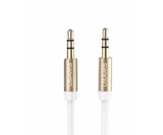 USAMS Adapteris audio jack 3,5m - 3,5m 1m balta baltas YP102 (YP-01)