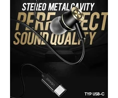 USAMS Stereo ausinės EP-43 metalinės USB-C tamsiai žalios spalvos dark žalias HSEP4302