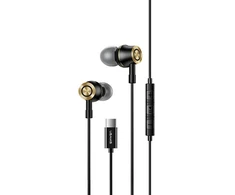 USAMS Ausinės stereo EP-43 metal USB-C juodos spalvos HSEP4301