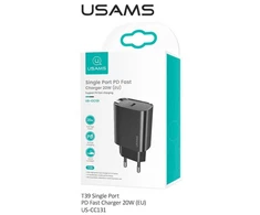 USAMS ĮKROVIKLIS CC131 VIENKARTINIS C TIPO 20W Juodas