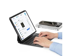 USAMS Apple iPad Pro 12,9" juodos spalvos dėklas planšetiniam kompiuteriui su klaviatūra Miaoke Series IPP12MG01 (US-BH876)