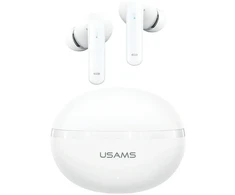 USAMS Echo E02 TWS Bluetooth ausinės ANC+ENC belaidės baltos spalvos