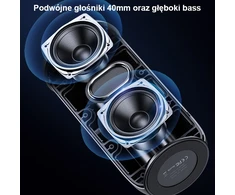 USAMS kolonėlė YC Series Bluetooth 5.0 10W Atspari vandeniui nešiojama kolonėlė su virvele juodos spalvos YC011YX01(US-YC011)