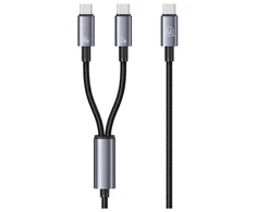 USAMS Kabelis 2in1 2xUSB-C 72W 1,2m aliuminio lydinio duomenų kabelis Sufeng Series SJ740USB101 (US-SJ740)