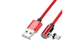 USAMS magnetinis kabelis U54 1mmicroUSB raudonos spalvos SJ446USB02 (US-SJ446)