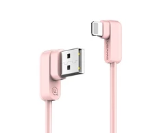 USAMS Kabelis kątowy U-flow Lightning 1,2m2A rožinės spalvos IPUSBCY03 (US-SJ165)