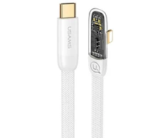 USAMS Kabelis kampinis USB-C Lightning PD 20W Fast Charging Iceflake Series 1,2m baltos spalvos SJ583USB02 (US-SJ583)