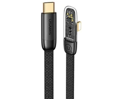 USAMS Kabelis kampinis USB-C na Lightning PD 20W Fast Charging Iceflake Series 1,2m juodos spalvos SJ583USB01 (US-SJ583)