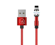 USAMS Kabelis magnetyczny U59 lightning 2.1A Fast Charge 1m pintas raudonos spalvos SJ472USB02 (US-SJ472)