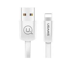 USAMS Kabelis płaski U2 Lightning 1,2mbaltos spalvos SJ199IP02 iPhone 5/6/7/8/X (US-SJ199)