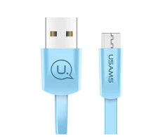 USAMS plokščias kabelis U2 microUSB 1,2mmėlynos spalvos SJ201MIC04 (US-SJ201)