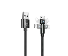 USAMS pintas kabelis U60 2A microUSB juodos spalvos 1m SJ478USB01 (US-SJ478)