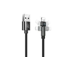 USAMS Kabelis pintas U60 2A Lightning juodos spalvos 1m SJ476USB01 (US-SJ476)