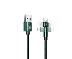 USAMS Kabelis pintas sukamasis U60 2A Lightning žalios spalvos 1m SJ476USB02 (US-SJ476)