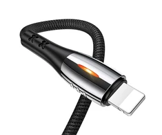 USAMS Kabelis pintas U-Tone lightning1.2m Power-off 2A Fast Charging juodos spalvos SJ344USB01 (US-SJ344)